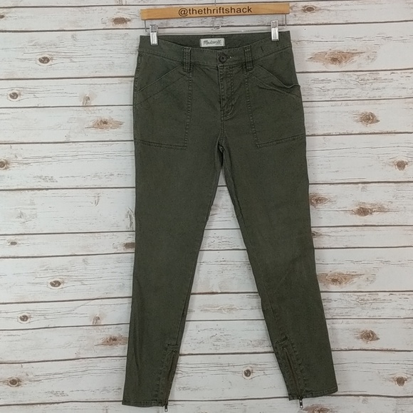 Madewell Pants - Madewell Green Zipper Ankle Skinny Jeans Pants 28